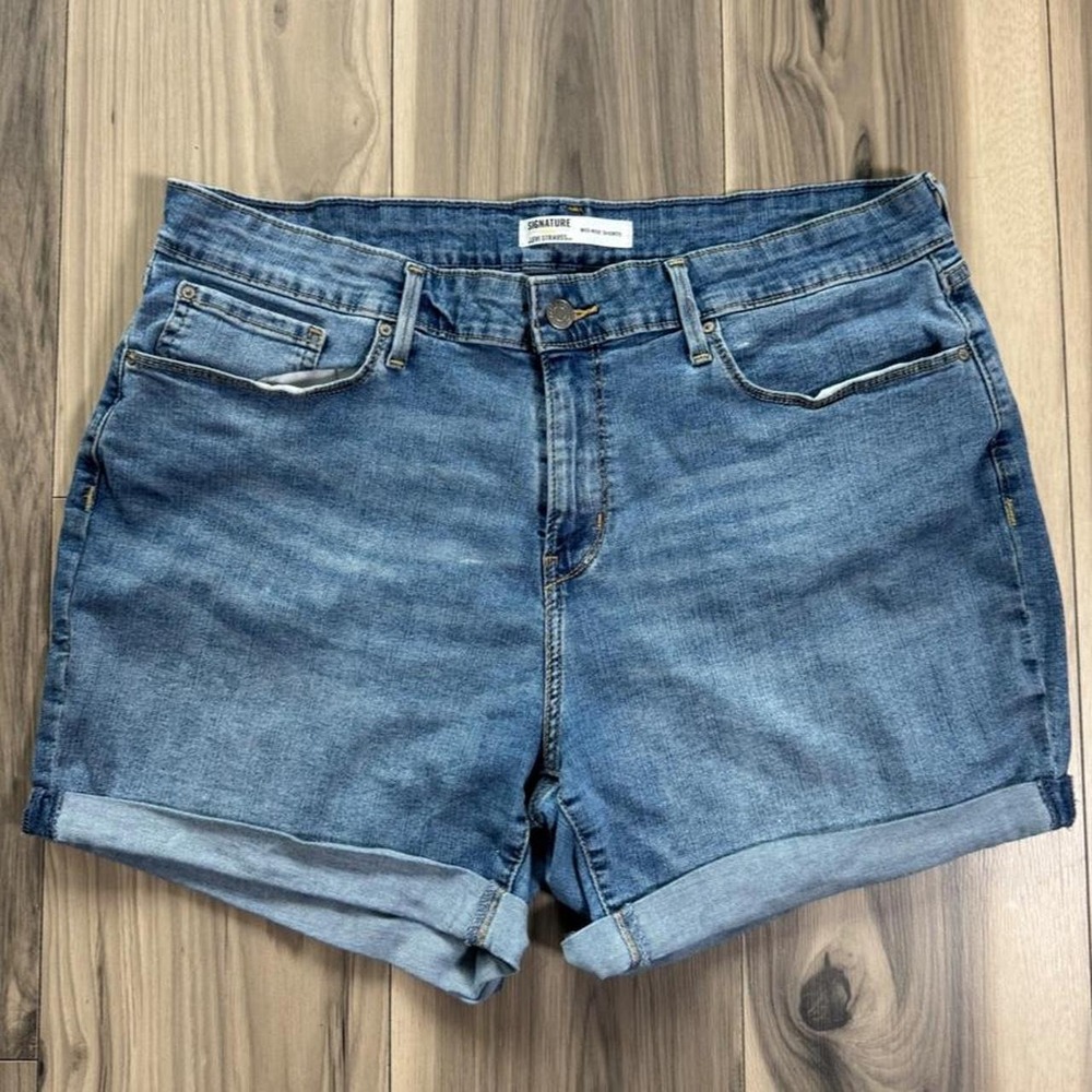 Classic blue denim jeans in size 16W with a 33" waist